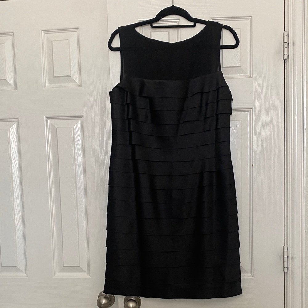 Jones Wear Black Layered Mini Dress